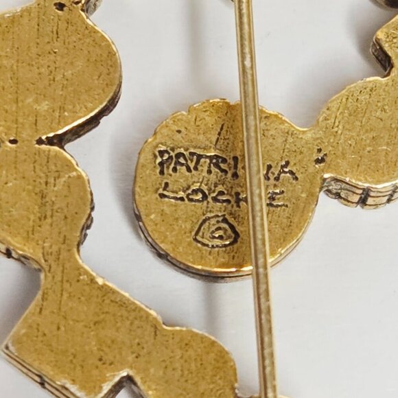 Patricia Locke Vintage Multi-Color Swarovski Crystal Gold Tone Pin Brooch Signed - Picture 3 of 6